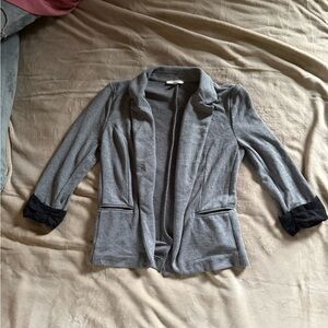 Skies Are Blue Charcoal Blazer with Black Accents